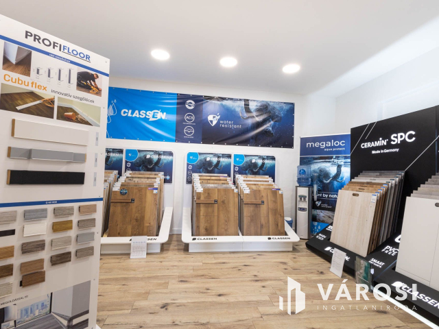 Bejáratott üzlet és polgári családi ház egyben