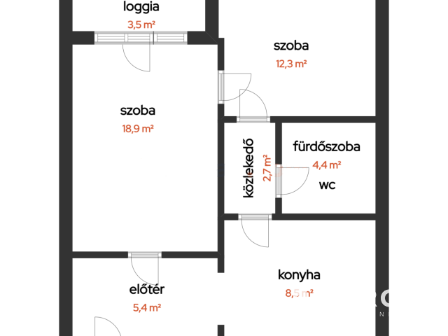 Egyetem közelében 51 nm-es lakás megvásárolható garázzsal