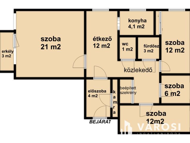80 m2-es erkélyes panel, csendes parkos környezetben eladó!