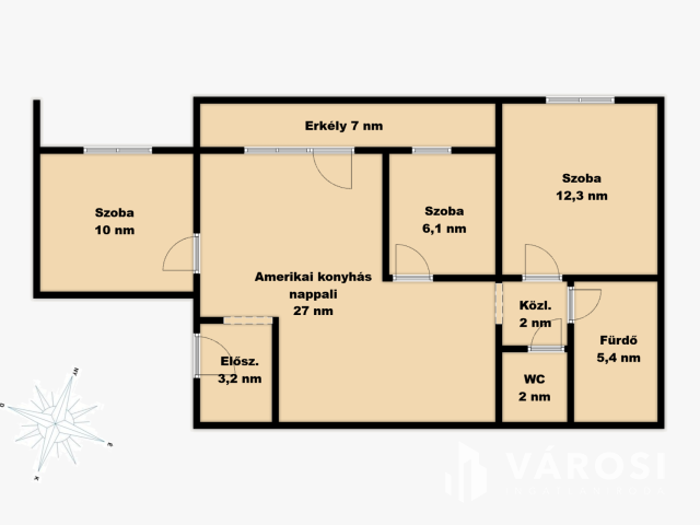 Korszerű 4 szobás téglalakás Palotavárosi a tavaknál