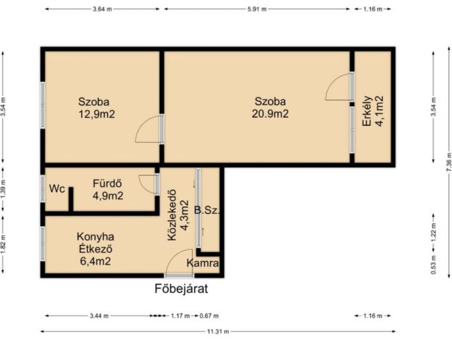 Kiadó erkélyes lakás a Bartókban